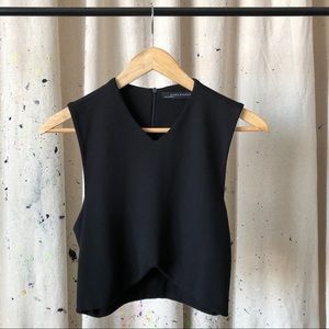 Black knit crop top.